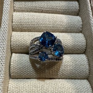 Size 7 Lab Created Blue Topaz Ring
